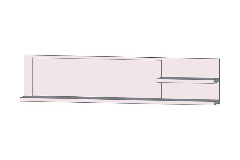 Talebi vægreol med spejl 25x213 cm - Brun / hvid - Opbevaring - Hylder & Reoler - Væghylde & vægreol
