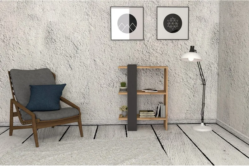 Terasa Bogreol 52 cm - Valnød|Grå - Opbevaring - Hylder & Reoler - Bogreol