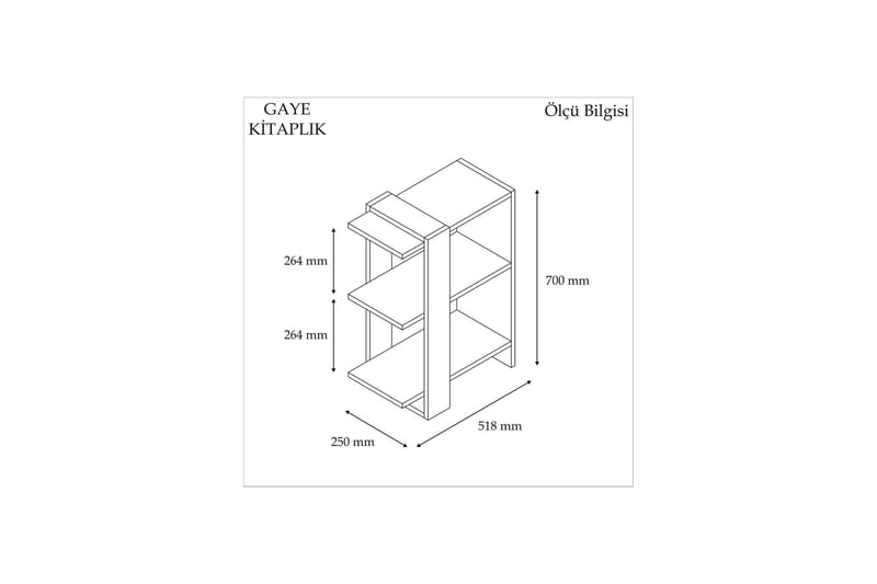 Terasa Bogreol 52 cm - Valnød|Grå - Opbevaring - Hylder & Reoler - Bogreol