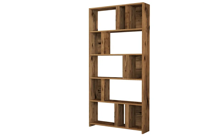 Timiza Reol 90 cm med 5 Hylder i Valnød - Brun - Opbevaring - Hylder & Reoler - Bogreol
