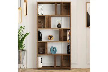 Timiza Reol 90 cm med 5 Hylder i Valnød - Brun - Opbevaring - Hylder & Reoler - Bogreol