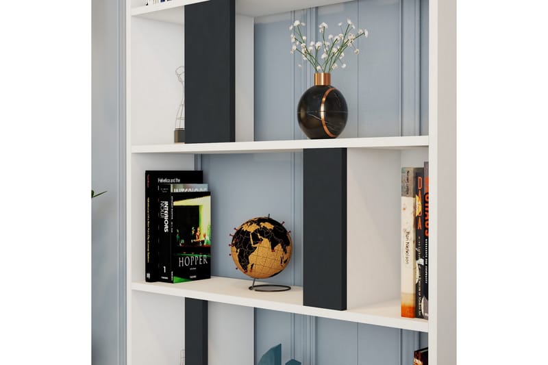 Timiza Reol 90x20 cm 5 Hylder - Hvid / antracit - Opbevaring - Hylder & Reoler - Bogreol