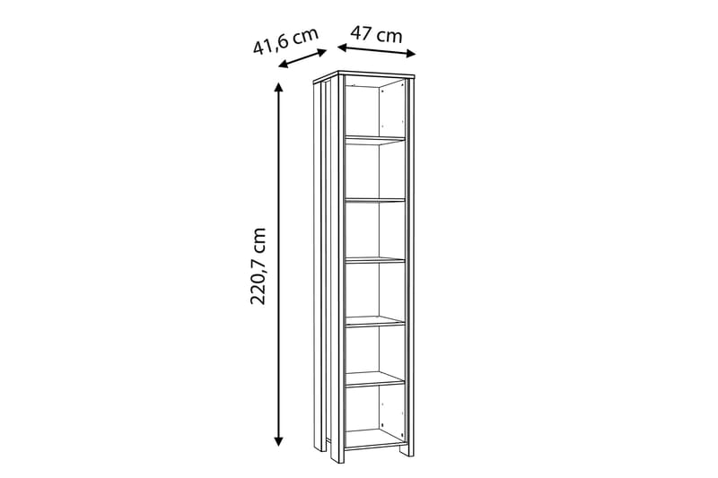 Torelles Bogreol 41,6 cm i Mørkt Træ - Betongrå - Opbevaring - Hylder & Reoler - Bogreol