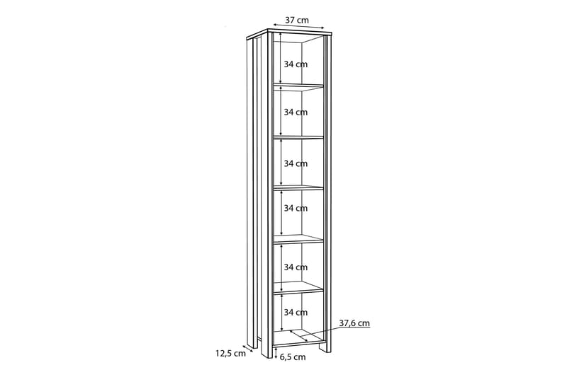 Torelles Bogreol 41,6 cm i Mørkt Træ - Betongrå - Opbevaring - Hylder & Reoler - Bogreol