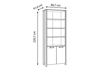 Torelles Bogreol 87x220 cm - Brun/Grå - Opbevaring - Hylder & Reoler - Bogreol