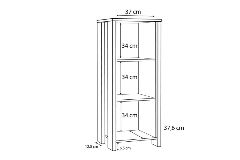 Torelles Reol 47x115 cm - Brun / grå - Opbevaring - Hylder & Reoler - Bogreol