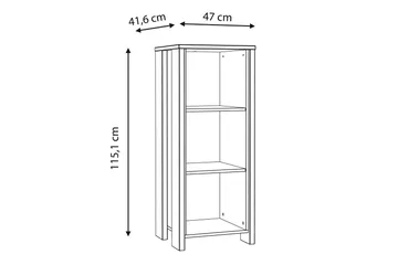 Torelles Reol 47x115 cm - Brun / grå - Opbevaring - Hylder & Reoler - Bogreol