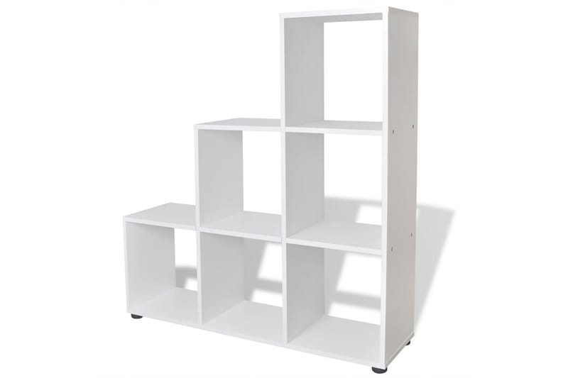 Trappeformet Bogreol/Displayhylde 107 Cm Hvid - Hvid - Opbevaring - Hylder & Reoler - Bogreol