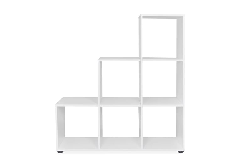 Trappeformet Bogreol/Displayhylde 107 Cm Hvid - Hvid - Opbevaring - Hylder & Reoler - Bogreol