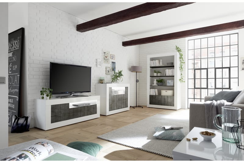 Urbino Bogreol 110 cm - Hvid/Gråmeleret - Opbevaring - Hylder & Reoler - Bogreol