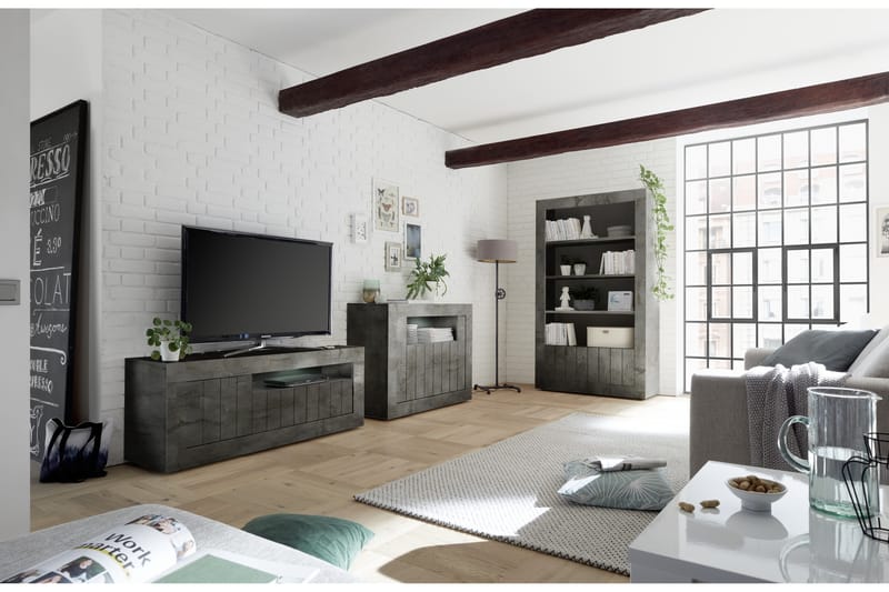 Urbino Bogreol 110 cm - Mørkegrå Beton - Opbevaring - Hylder & Reoler - Bogreol