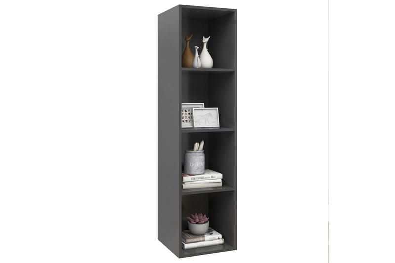 væghængt reol 37x37x142,5 cm spånplade grå - Grå - Opbevaring - Hylder & Reoler - Bogreol