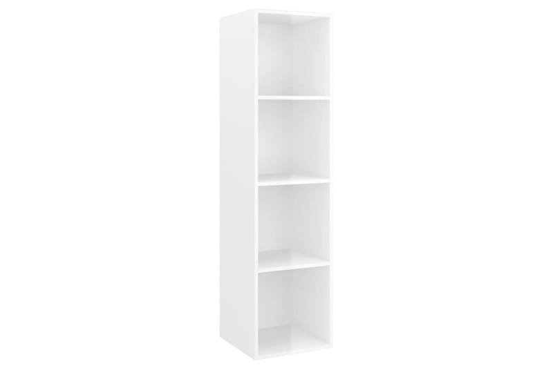 væghængt reol 37x37x142,5 cm spånplade hvid højglans - Hvid - Opbevaring - Hylder & Reoler - Bogreol