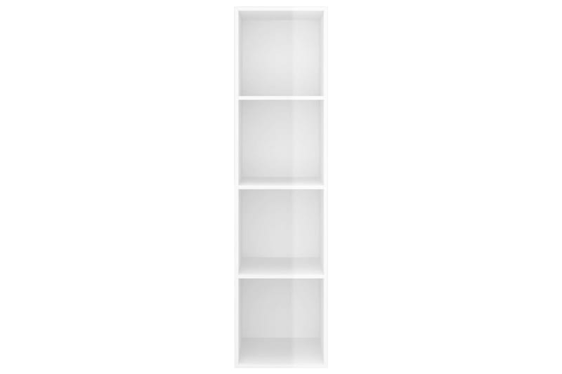 væghængt reol 37x37x142,5 cm spånplade hvid højglans - Hvid - Opbevaring - Hylder & Reoler - Bogreol