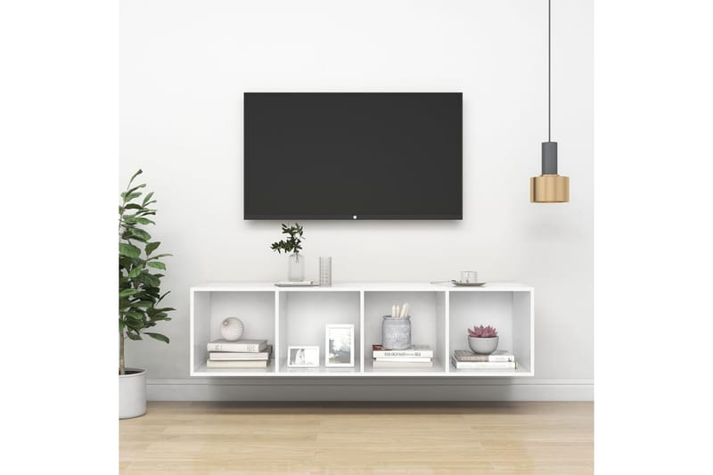 væghængt reol 37x37x142,5 cm spånplade hvid - Hvid - Opbevaring - Hylder & Reoler - Bogreol