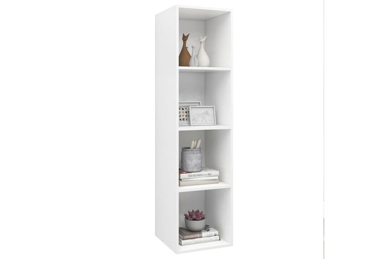 væghængt reol 37x37x142,5 cm spånplade hvid - Hvid - Opbevaring - Hylder & Reoler - Bogreol