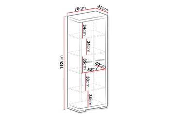 Vegas bogreol 70x40,5x192 cm - Opbevaring - Hylder & Reoler - Bogreol