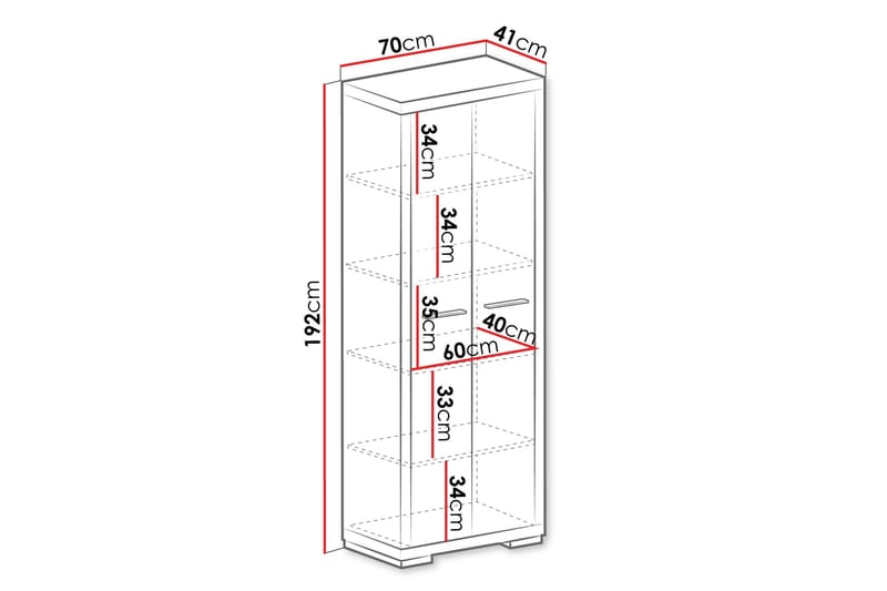 Vegas bogreol 70x40,5x192 cm - Opbevaring - Hylder & Reoler - Bogreol