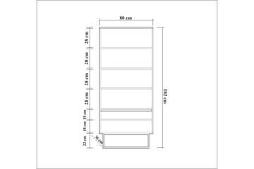 Vernavola Reol 80x36 cm 3 Hylder - Mørkebrun / sort - Opbevaring - Hylder & Reoler - Bogreol