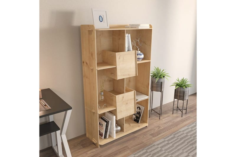 Bogreol Pana Eg - Mellemfarvet træ - Opbevaring - Hylder & Reoler - Bogreol