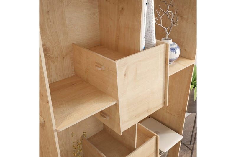 Bogreol Pana Eg - Mellemfarvet træ - Opbevaring - Hylder & Reoler - Bogreol