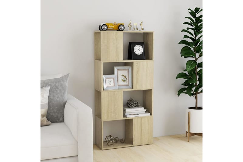 bogreol/rumdeler 60x24x124,5 cm spånplade sonoma-eg - Brun - Opbevaring - Hylder & Reoler - Bogreol