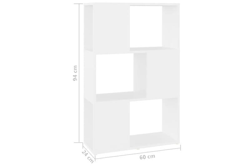 bogreol/rumdeler 60x24x94 cm spånplade hvid - Hvid - Opbevaring - Hylder & Reoler - Bogreol