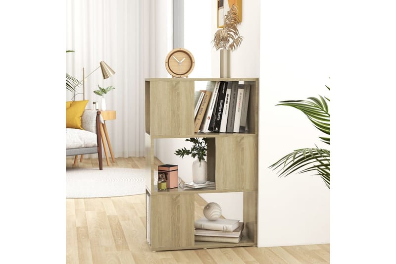 bogreol/rumdeler 60x24x94 cm spånplade sonoma-eg - Brun - Opbevaring - Hylder & Reoler - Bogreol
