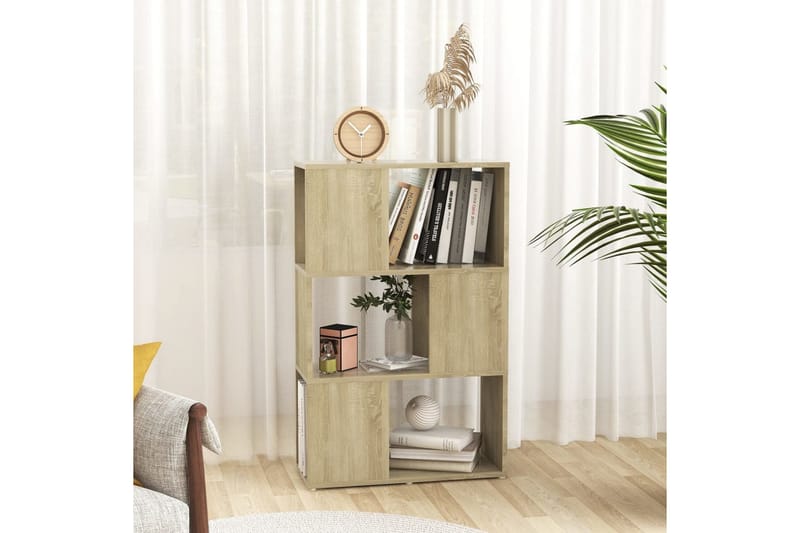 bogreol/rumdeler 60x24x94 cm spånplade sonoma-eg - Brun - Opbevaring - Hylder & Reoler - Bogreol
