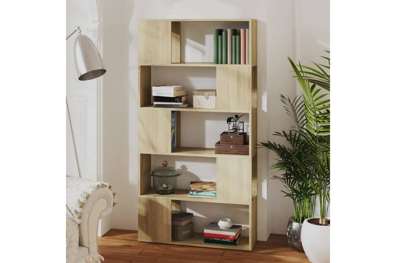 bogreol/rumdeler 80 x 24 x 155 cm spånplade sonoma-eg - Brun - Opbevaring - Hylder & Reoler - Bogreol