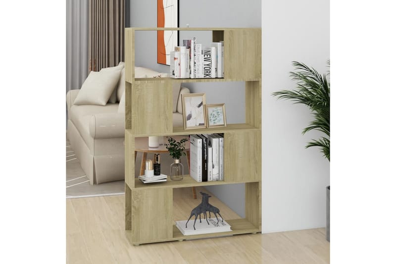 bogreol/rumdeler 80x24x124,5 cm spånplade sonoma-eg - Brun - Opbevaring - Hylder & Reoler - Bogreol
