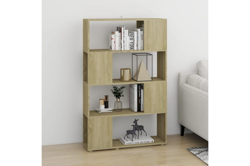 bogreol/rumdeler 80x24x124,5 cm spånplade sonoma-eg - Brun - Opbevaring - Hylder & Reoler - Bogreol