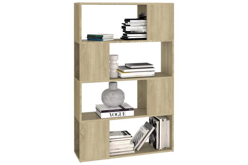 bogreol/rumdeler 80x24x124,5 cm spånplade sonoma-eg - Brun - Opbevaring - Hylder & Reoler - Bogreol