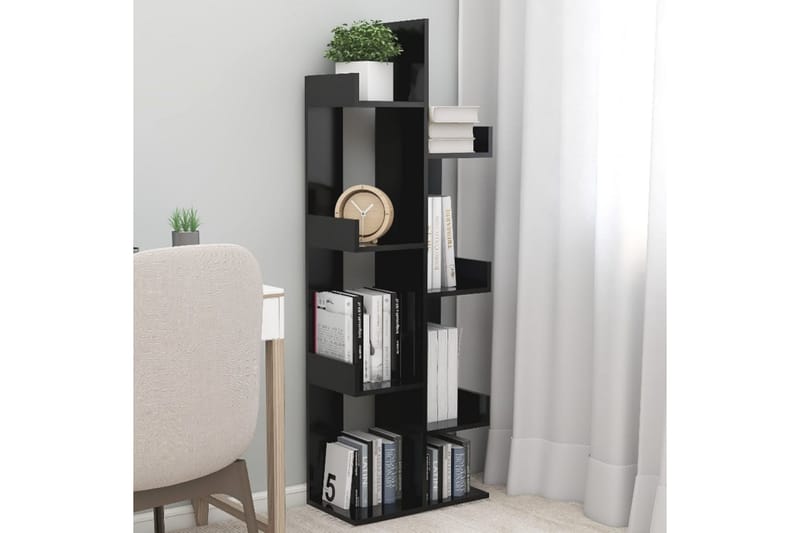 bogskab 48x25,5x140 cm spånplade sort - Sort - Opbevaring - Hylder & Reoler - Bogreol