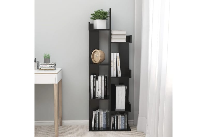 bogskab 48x25,5x140 cm spånplade sort - Sort - Opbevaring - Hylder & Reoler - Bogreol