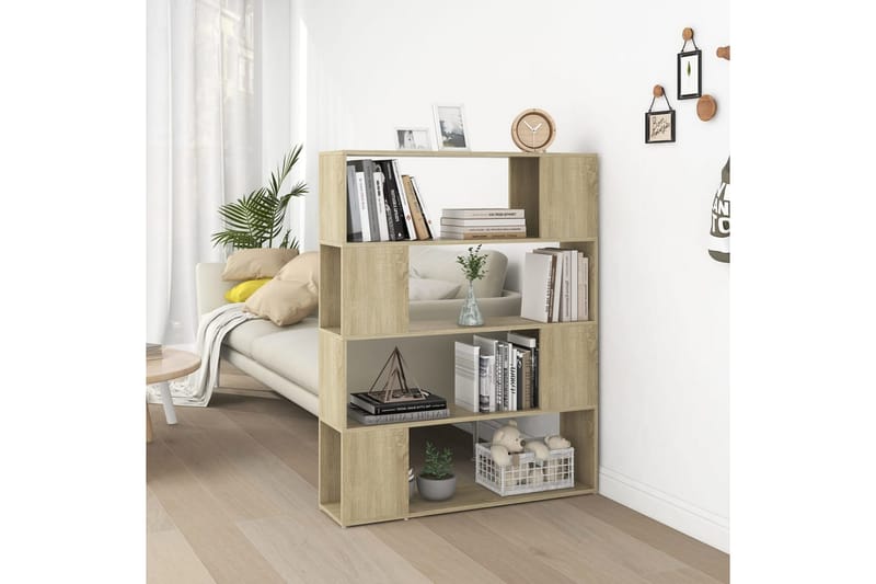 bogskab/rumdeler 100x24x124 cm spånplade sonoma-eg - Brun - Opbevaring - Hylder & Reoler - Bogreol