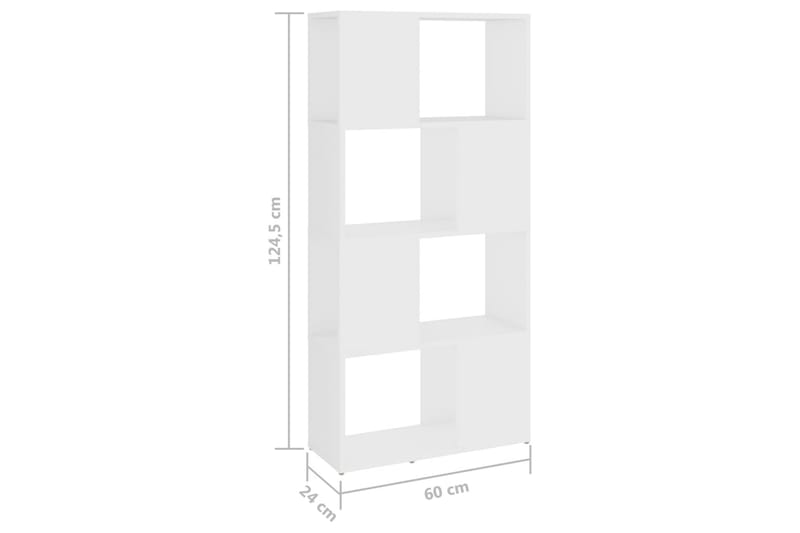 bogskab/rumdeler 60x24x124,5 cm spånplade hvid - Hvid - Opbevaring - Hylder & Reoler - Bogreol