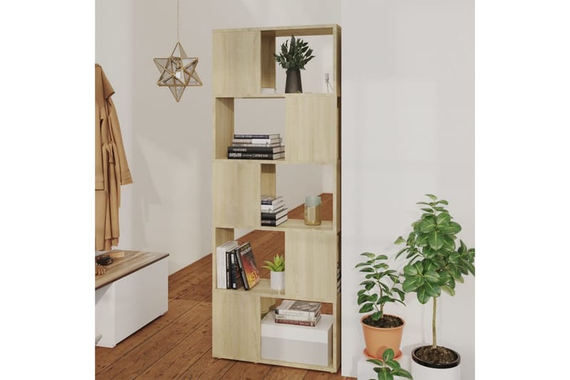 bogskab/rumdeler 60x24x155 cm spånplade sonoma-eg - Brun - Opbevaring - Hylder & Reoler - Bogreol