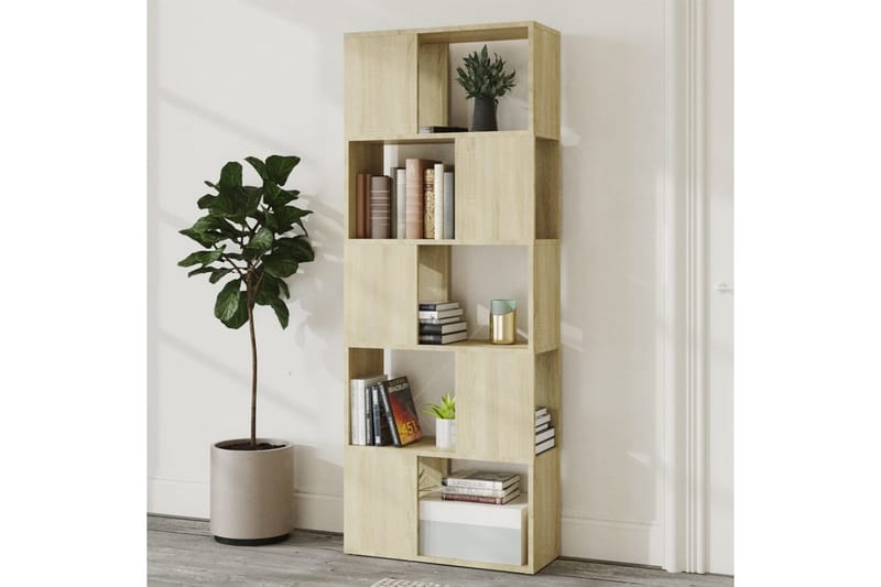 bogskab/rumdeler 60x24x155 cm spånplade sonoma-eg - Brun - Opbevaring - Hylder & Reoler - Bogreol