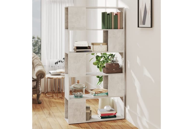 bogskab/rumdeler 80x24x155 cm spånplade betongrå - Grå - Opbevaring - Hylder & Reoler - Bogreol