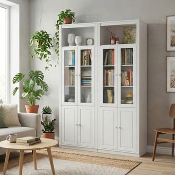 Bokhylla Loft24 Hvid Træ - Hvid - Opbevaring - Tøjopbevaring - Garderobeskabe - Garderobedør - Foldedør garderobe