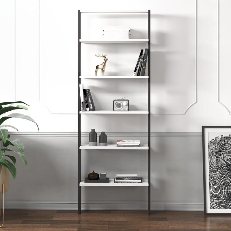 Branik Bogreol 61x180x25 cm - Antracit og hvid - Opbevaring - Hylder & Reoler - Bogreol