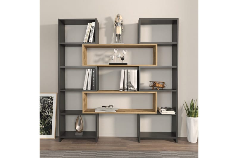Bravelle Reol 163,5 cm - Beige/Sort - Opbevaring - Hylder & Reoler - Bogreol