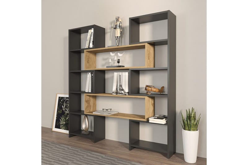 Bravelle Reol 163,5 cm - Beige/Sort - Opbevaring - Hylder & Reoler - Bogreol