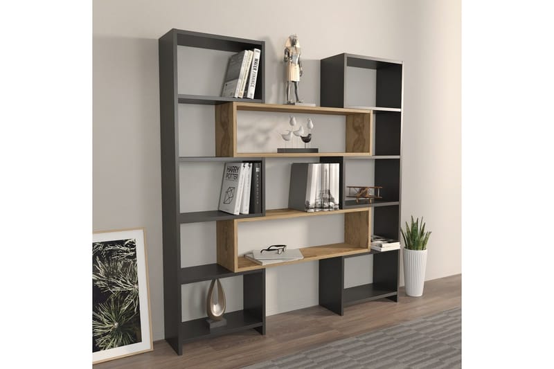Bravelle Reol 163,5 cm - Beige/Sort - Opbevaring - Hylder & Reoler - Bogreol