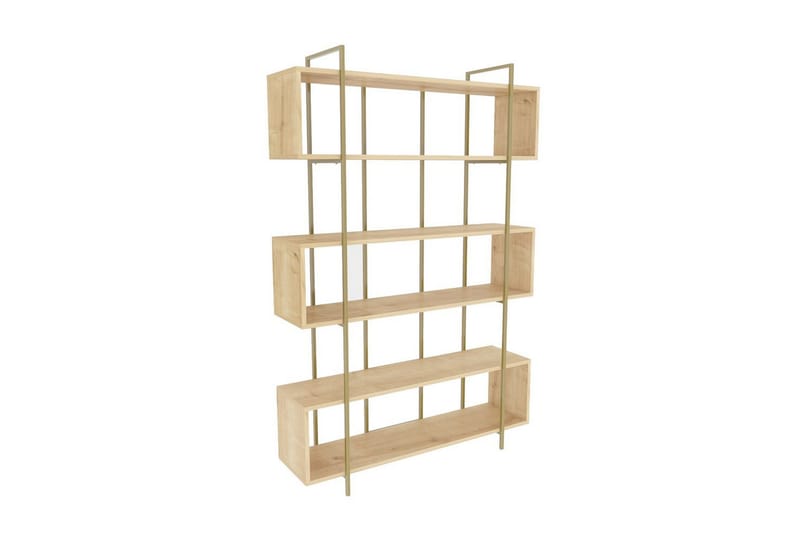 Bruti Reol 120 cm - Lysebrun/Guld - Opbevaring - Hylder & Reoler - Bogreol