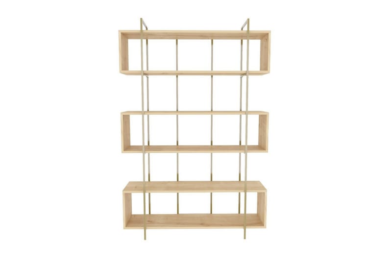 Bruti Reol 120 cm - Lysebrun/Guld - Opbevaring - Hylder & Reoler - Bogreol