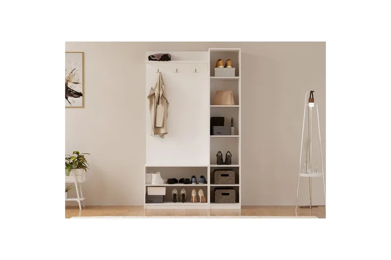 Caeton Hyldesystem 200 cm - Mat Hvid - Opbevaring - Hylder & Reoler - Reolsystem