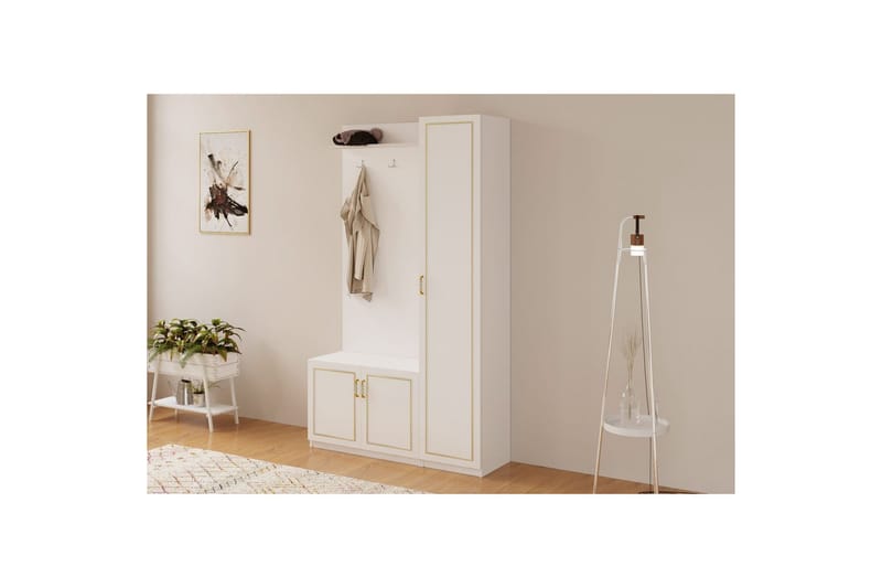 Caeton Hyldesystem 200 cm - Mat Hvid - Opbevaring - Hylder & Reoler - Reolsystem