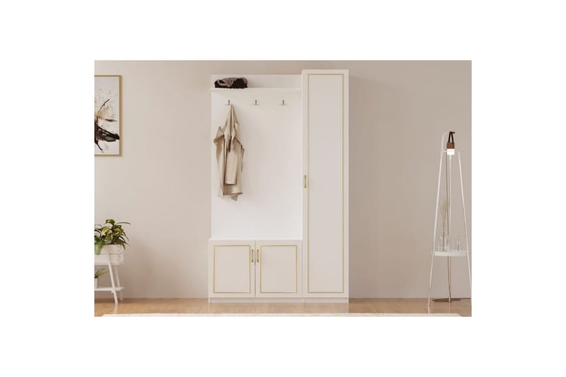 Caeton Hyldesystem 200 cm - Mat Hvid - Opbevaring - Hylder & Reoler - Reolsystem